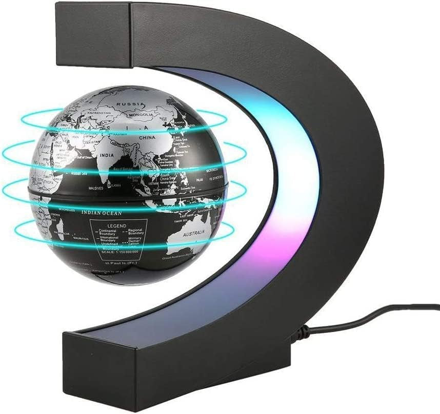 Magnetic Levitating Globe with LED Light - for Kids Adults Learning - 3.5 Inch Floating Globe Decor, Perfect Cool Gift in Office Home